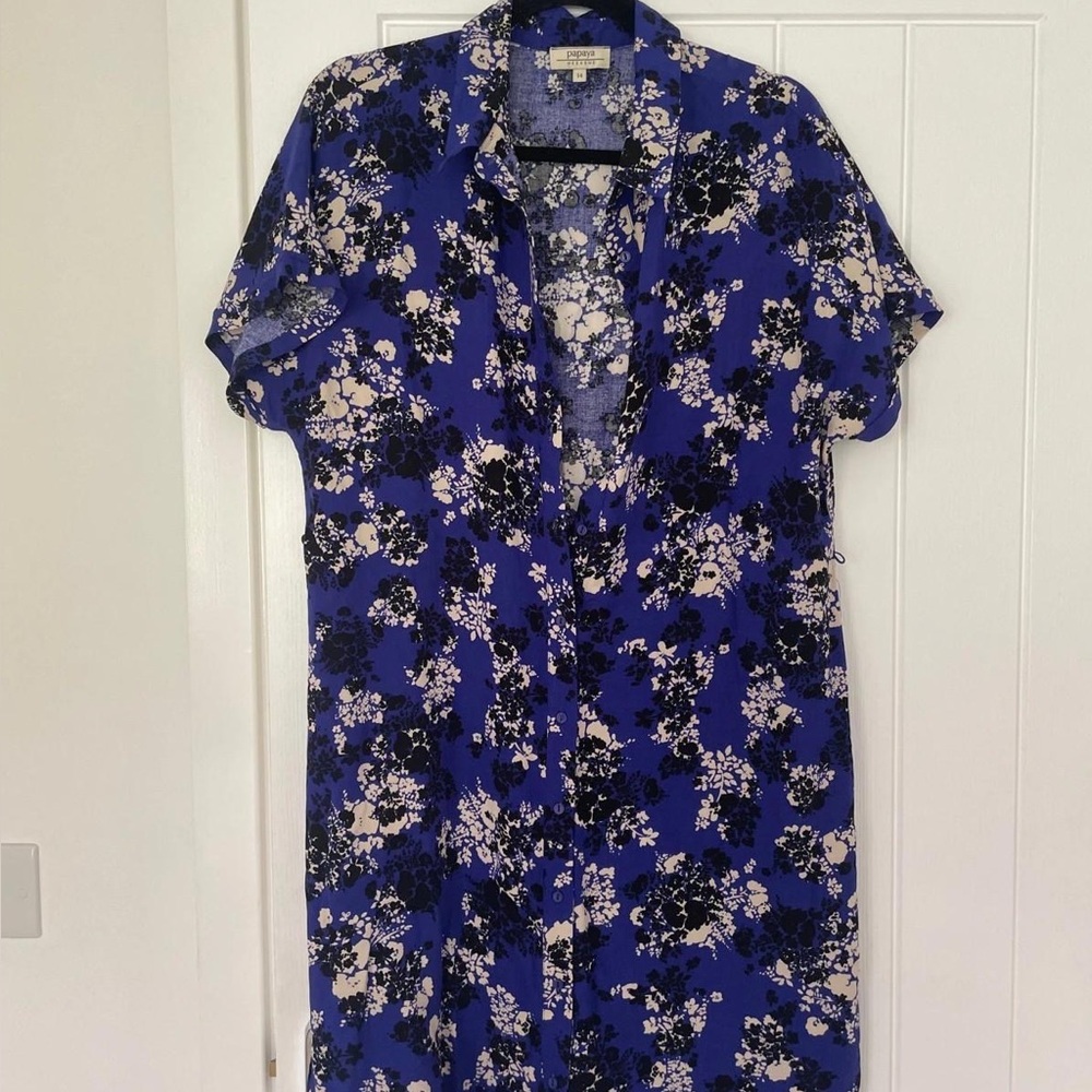 Papaya Royal Blue and Black Floral Blazer